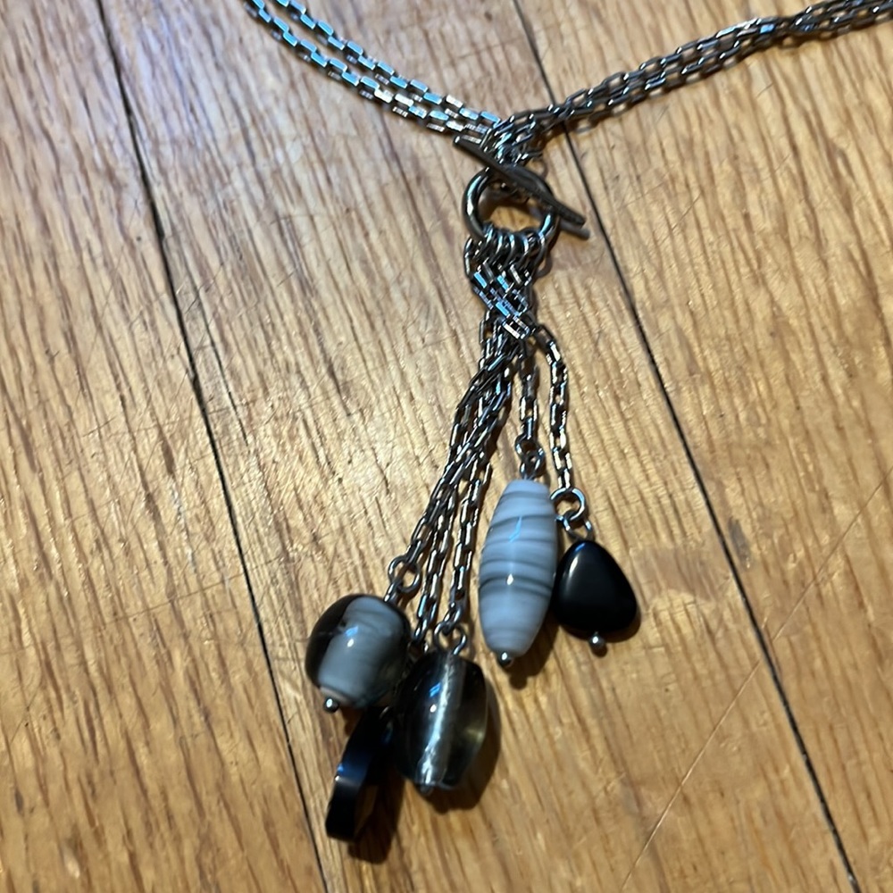 Necklace with black and gray beads